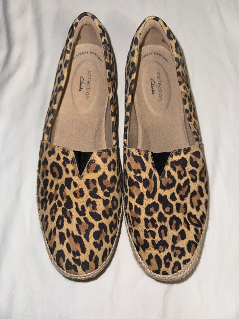 Clark’s Collection Leopard Print Slip-On Espadrille Flats - Brown
